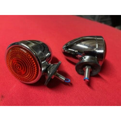 2 feux clignotant Obus chromé RENAULT PEUGEOT CITROEN DELAGE DELAHAYE HOTCHKISS