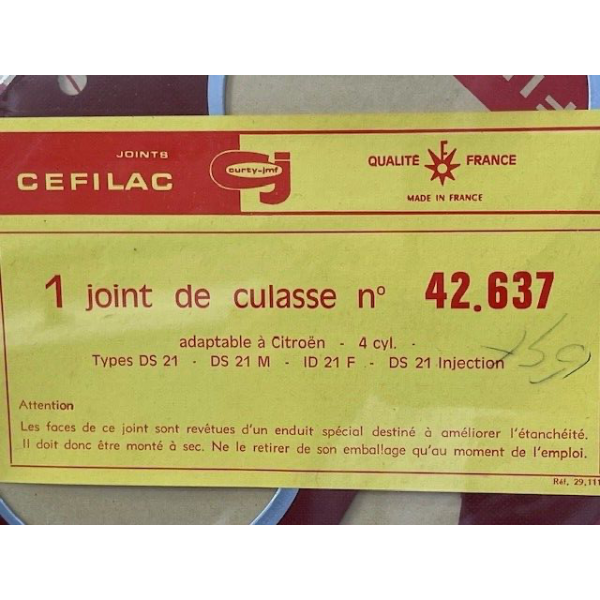 Joint de culasse neuf origine CITROEN DS 21 injection DSUPER5 ID21F