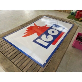Panneau publicitaire tôle peinte huile Igol grand modèle vintage