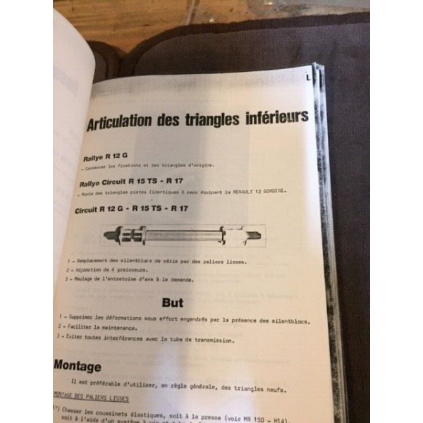 Guide Département Compétition Renault 12 Gordini Moteur Alpine A110 1600S 1800