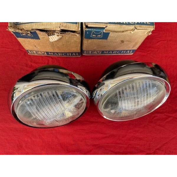 2 phares Marchal Amplilux neuf origine Citroën DS Peugeot Ferrari Maserati