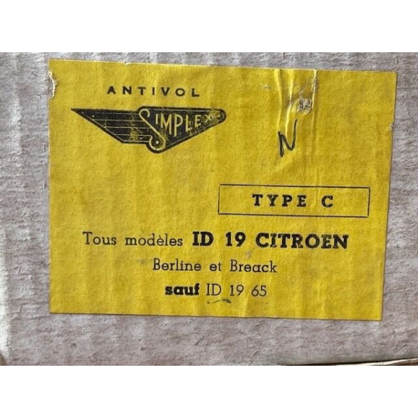 Accessoire antivol neuf Simplex Citroën ID DS 19 BVM maxi 1964 complet