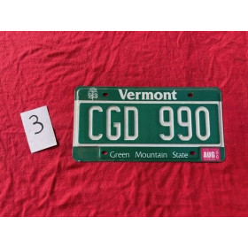 Plaque américaine Vermont Green Mountain State