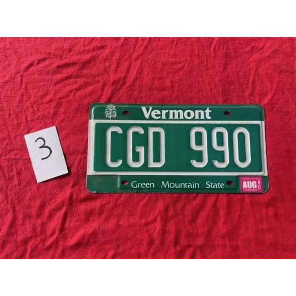 Plaque américaine Vermont Green Mountain State