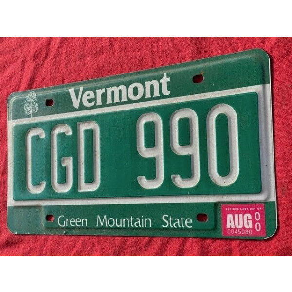 Plaque américaine Vermont Green Mountain State