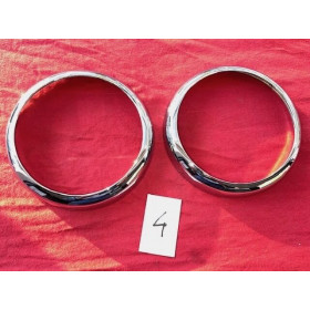 2 cerclages chrome refabriqués neuf phare Marchal Peugeot 203 403 Citroën ID DS