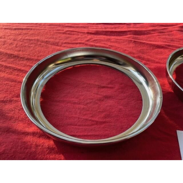 2 cerclages chrome refabriqués neuf phare Marchal Peugeot 203 403 Citroën ID DS