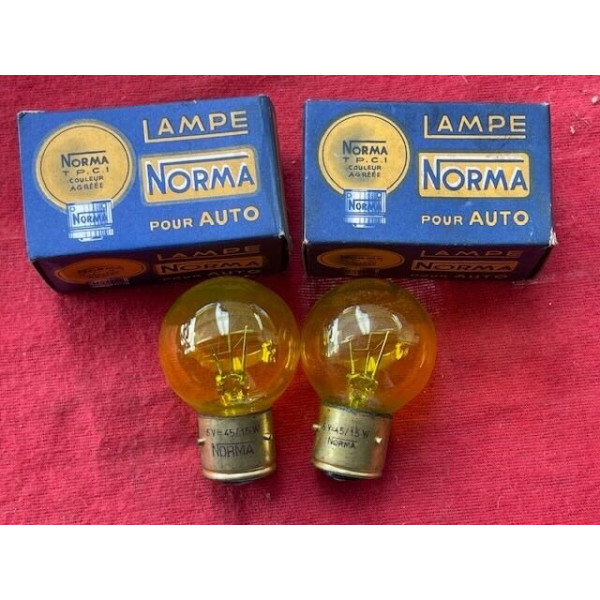 2 ampoules 6V code asymétrique Renault Peugeot Citroën Panhard Ford Fiat Alfa