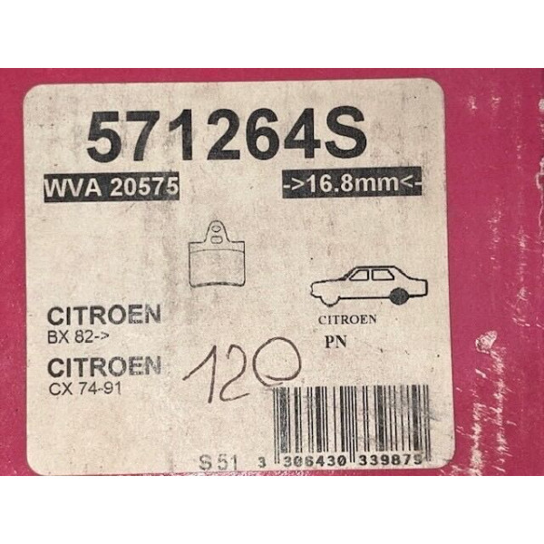 Jeu de plaquettes de frein neuf arrière Citroën CX BX tout modèle