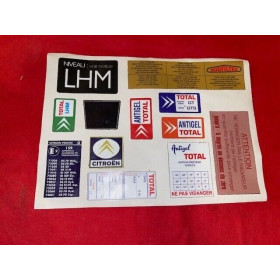 Palette autocollants mécanique et hydraulique Citroën DS