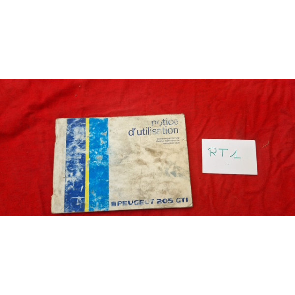 Notice d'utilisation Peugeot 205 GTI 1ère génération