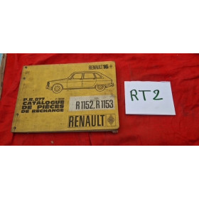 Catalogue de pièces de rechange Renault 16 R1152 R1153 PR877 4ème édition