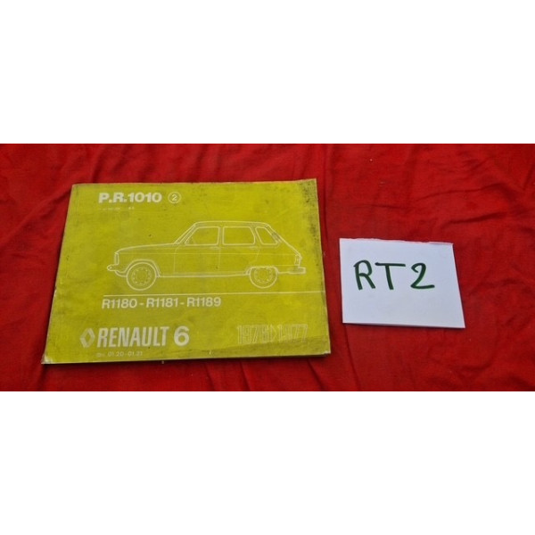 Manuel de pièces de rechange PR1010 Renault 6 R1180 R1181 R1189 1976 à 1977