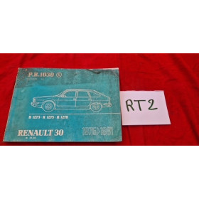 Manuel de pièces de rechange PR1030 Renault 30 1975 à 1981