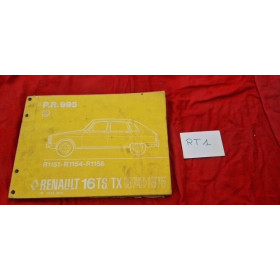 Manuel de pièces de rechange PR995 Renault 16 TS TX 1974 à 1975
