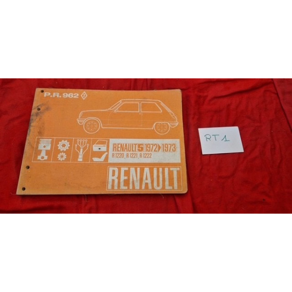 Manuel de pièces de rechange PR962 Renault 5 1972 à 1973