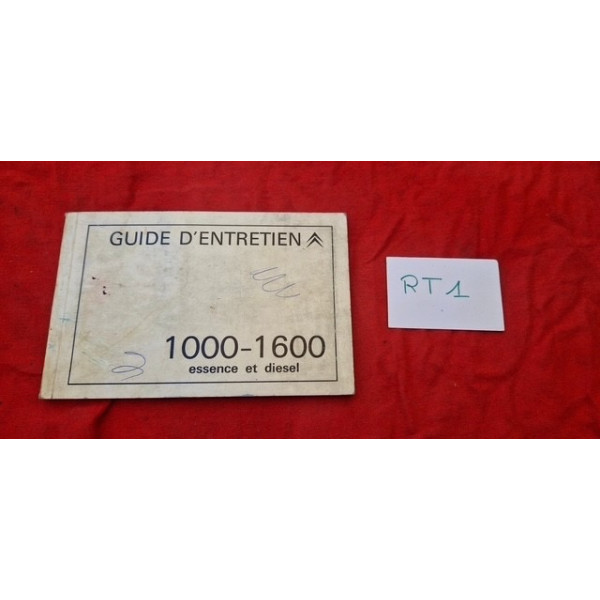 Guide d'entretien Citroën type H HY 1000-1600 essence et diesel
