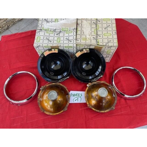 2 phares neuf originaux complet Cibie ABTP 530 Citroën ID DS 19 code asymétrique