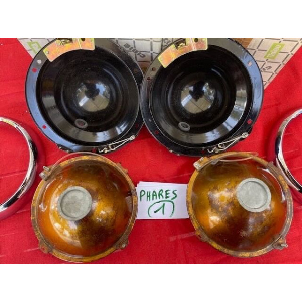 2 phares neuf originaux complet Cibie ABTP 530 Citroën ID DS 19 code asymétrique