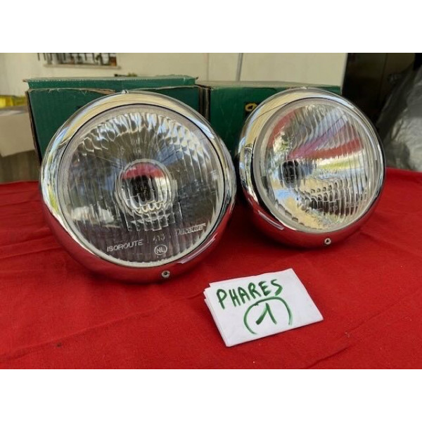2 phares complet Ducellier Isoroute 413 neuf original Peugeot 203 403