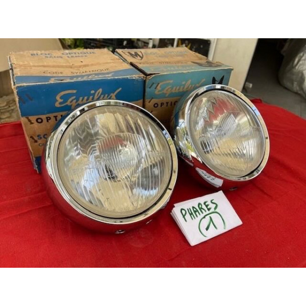 2 phares complet Marchal ABTP 523 neuf original Citroën ID DS 19 1ère génération
