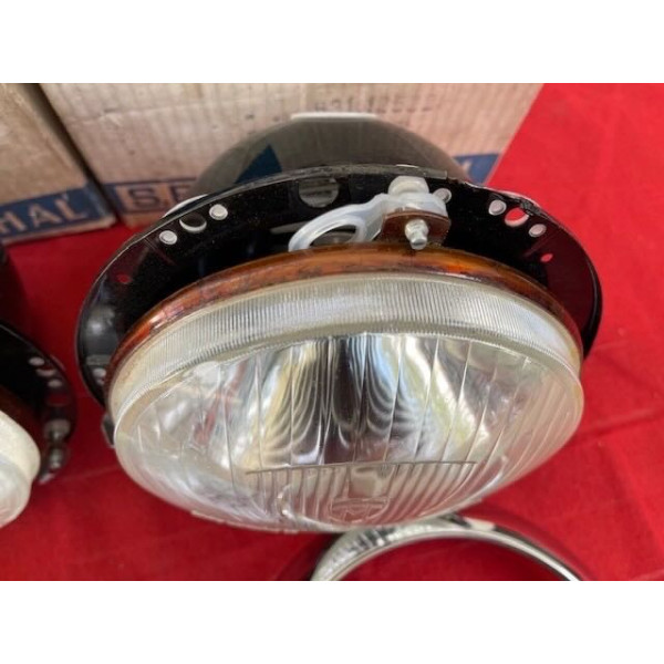 2 phares complet Marchal neuf original accessoire Alpine A108 A110 Renault 4CV