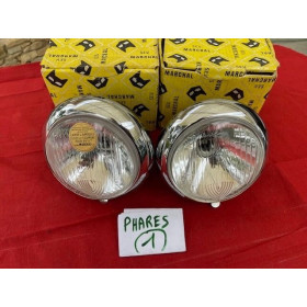 2 phares complet Marchal ABTP 496 original Renault 4CV Alpine A106 A108 Panhard