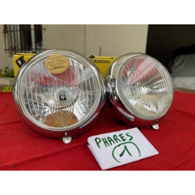2 phares complet Marchal ABTP 496 original Renault 4CV Alpine A106 A108 Panhard
