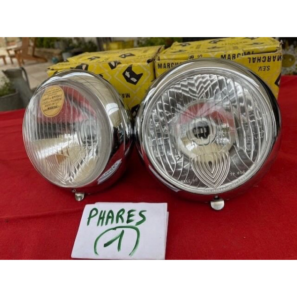 2 phares complet Marchal ABTP 496 original Renault 4CV Alpine A106 A108 Panhard