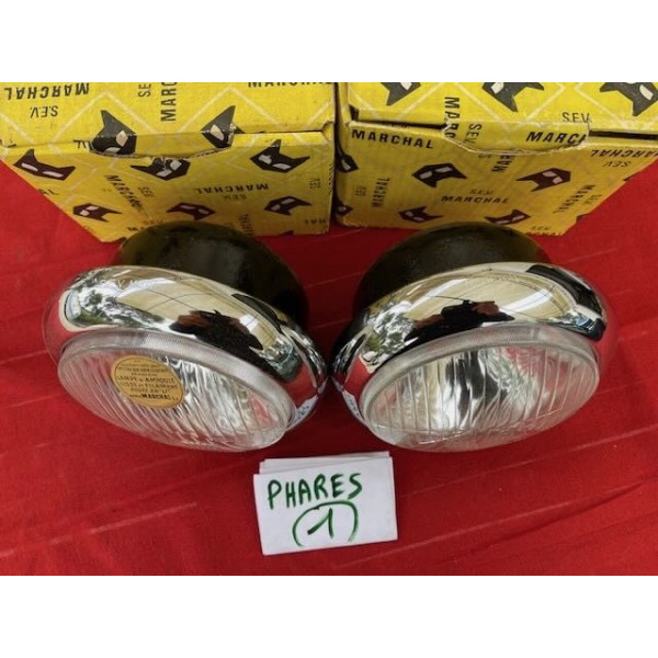 2 phares complet Marchal ABTP 496 original Renault 4CV Alpine A106 A108 Panhard