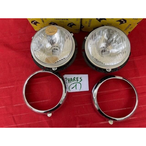 2 phares complet Marchal ABTP 496 original Renault 4CV Alpine A106 A108 Panhard
