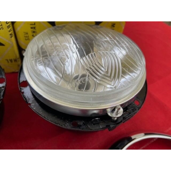 2 phares complet Marchal ABTP 496 original Renault 4CV Alpine A106 A108 Panhard