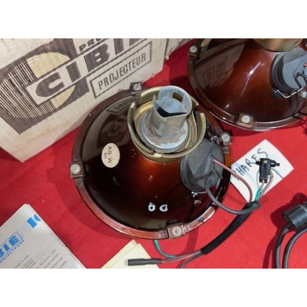 2 phares Cibie biode neuf original Citroën DS 19 20 21 ou 23 Pallas cabriolet