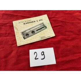 Notice d'emploi originale Radioen S191 Citroën ID DS 19 ou 21 1967