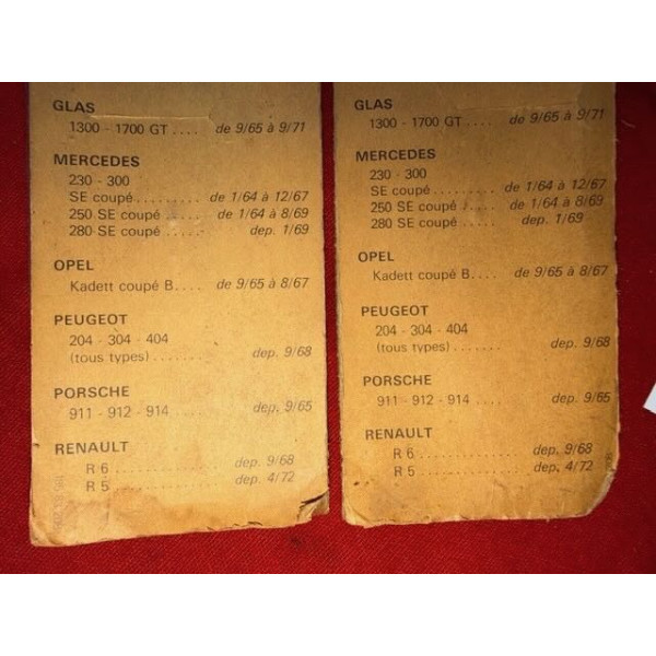 2 essuie glace SEV Marchal GT19 Porsche 911 Citroën DS BMW 32 CS Mercedes 300