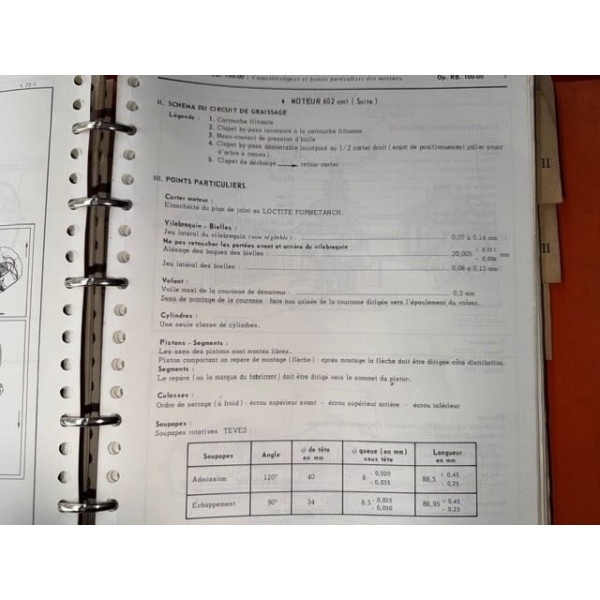 Livre technique original Citroën LN 856.1 sur la mécanique et électricité