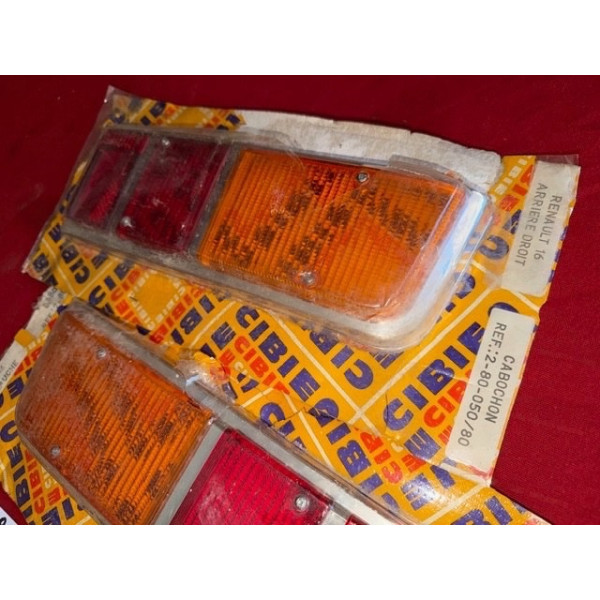 2 cabochons de feux arrière Seima neuf original Renault 16 phase 2