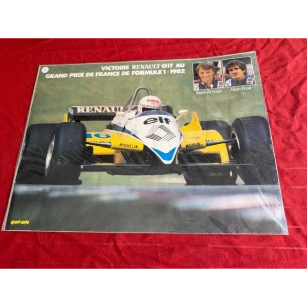 Poster Sport Auto Renault Elf Formule 1 Grand Prix de France 1982