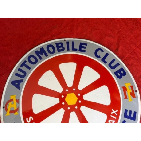 Plaque émaillée publicitaire original Automobile Club du Nord de la France