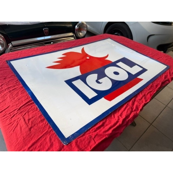 Tôle peinte publicitaire original huile Igol
