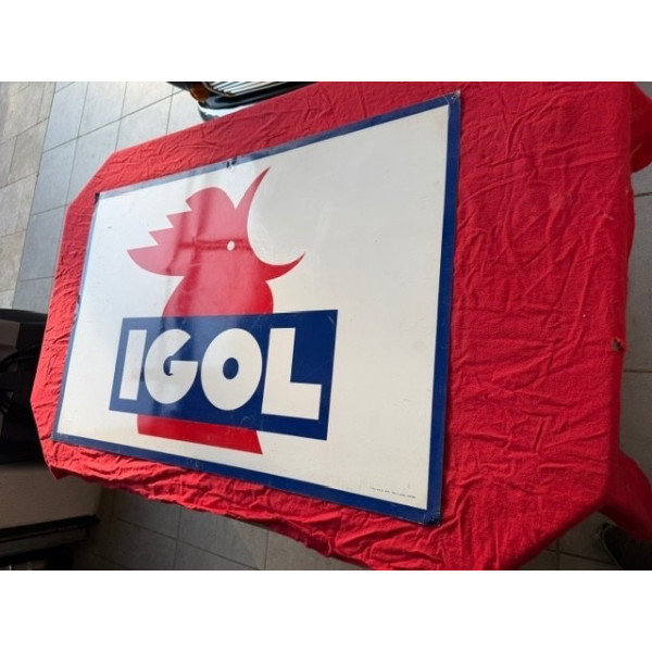 Tôle peinte publicitaire original huile Igol