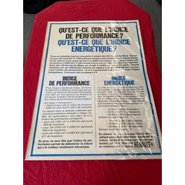 Affiche originale gare et concession Renault indice énergétique années 70