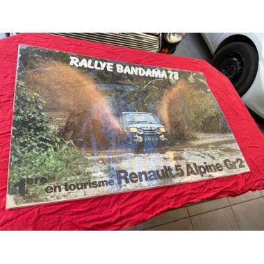 Affiche originale gare et concession Renault Renault 5 GR2 Bandama 1978