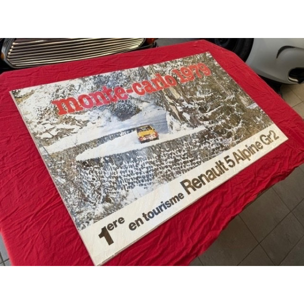 Affiche originale garage et concession Renault Renault 5 GR2 Monte Carlo 1979
