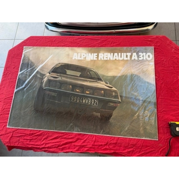 Affiche originale garage et concession Renault Alpine A310 1er modèle