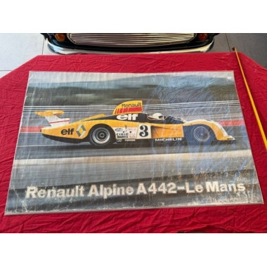 Affiche originale garage et concession Renault Alpine A442 Le Mans