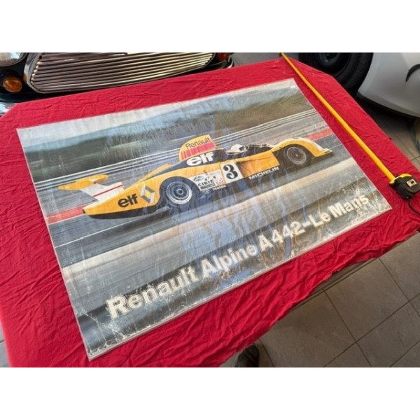 Affiche originale garage et concession Renault Alpine A442 Le Mans