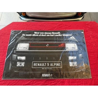 Affiche originale garage et concession Allemagne Renault Renault 5 Alpine 1977