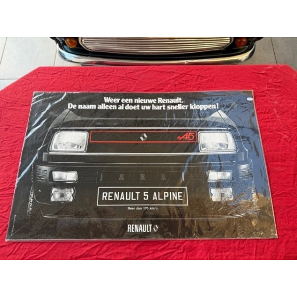Affiche originale garage et concession Allemagne Renault Renault 5 Alpine 1977