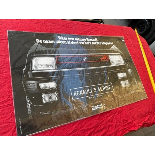 Affiche originale garage et concession Allemagne Renault Renault 5 Alpine 1977